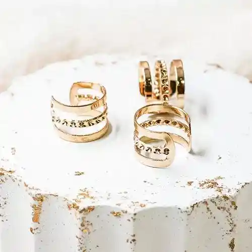 Earcuff Triple Dorado