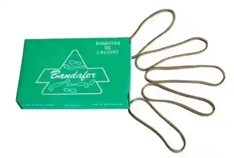 Caja Verde De Bandas De Caucho Ref: 22. Aprox 26 Unidades