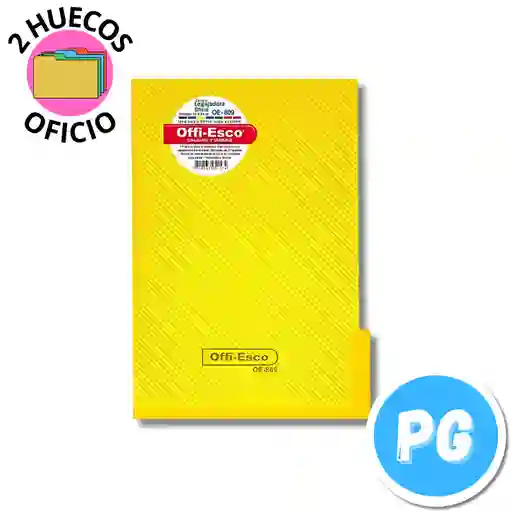 Carpeta Plastica Oficio Legajadora Amarillo