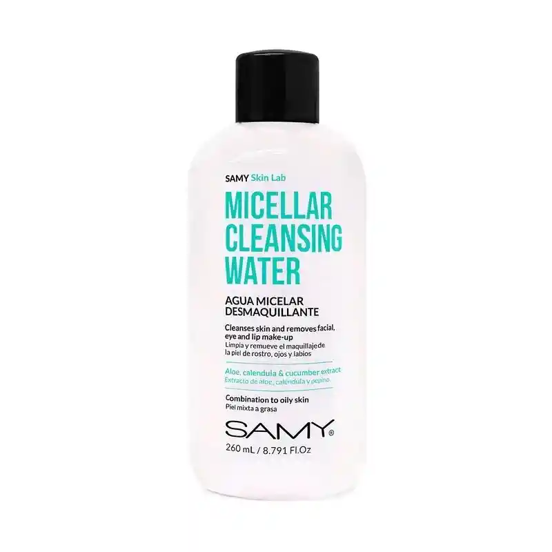 Agua Micelar Desmaquillante Piel Mixta A Grasa Samy 260 Ml