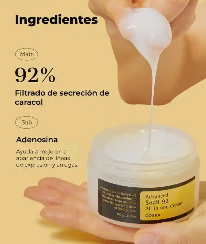 Crema Hidratante De Baba De Caracol Cosrx Advanced Snail 92 All In One Cream 100g