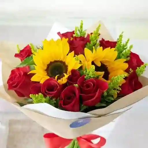 Rosas Y Girasoles - Bouquet Toque De Magia