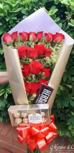 Rosas Rojas - Bouquet Llamas Del Corazón 17 Rosas
