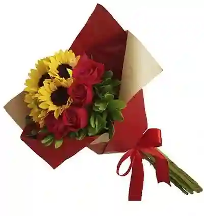 Rosas Y Girasoles - Bouquet Jardin Del Sol