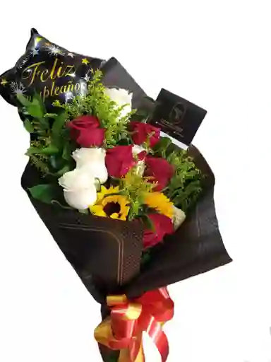 Rosas Y Girasoles - Bouquet Luz Del Corazón