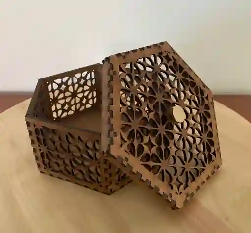 Caja De Madera Hexagonal 4