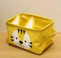 Cesta Mini Organizador Infantil En Lona Con Orejas