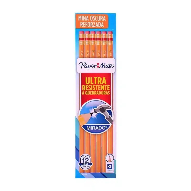 Lapiz Mirado Negro Hb2 Paper Mate Caja X 12unds