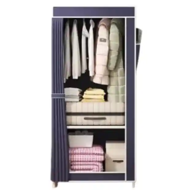 Clóset De Tela 7701 Azul Con Diseño Compacto Y Funcional