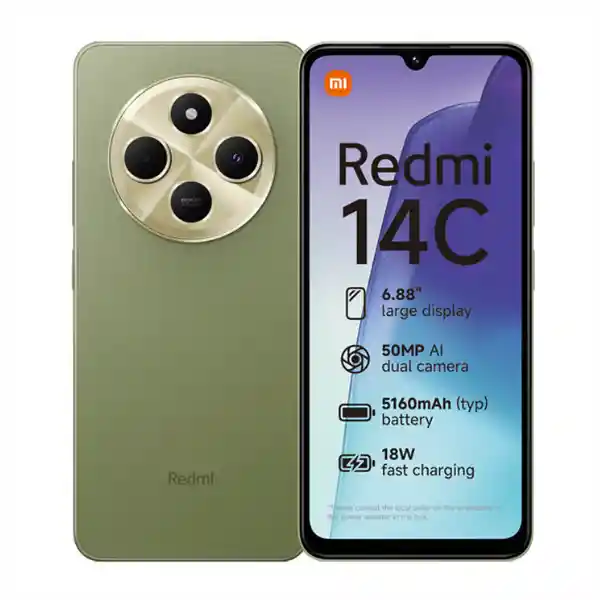 Xiaomi Redmi 14c, Almacena 256gb, Verde Salvia