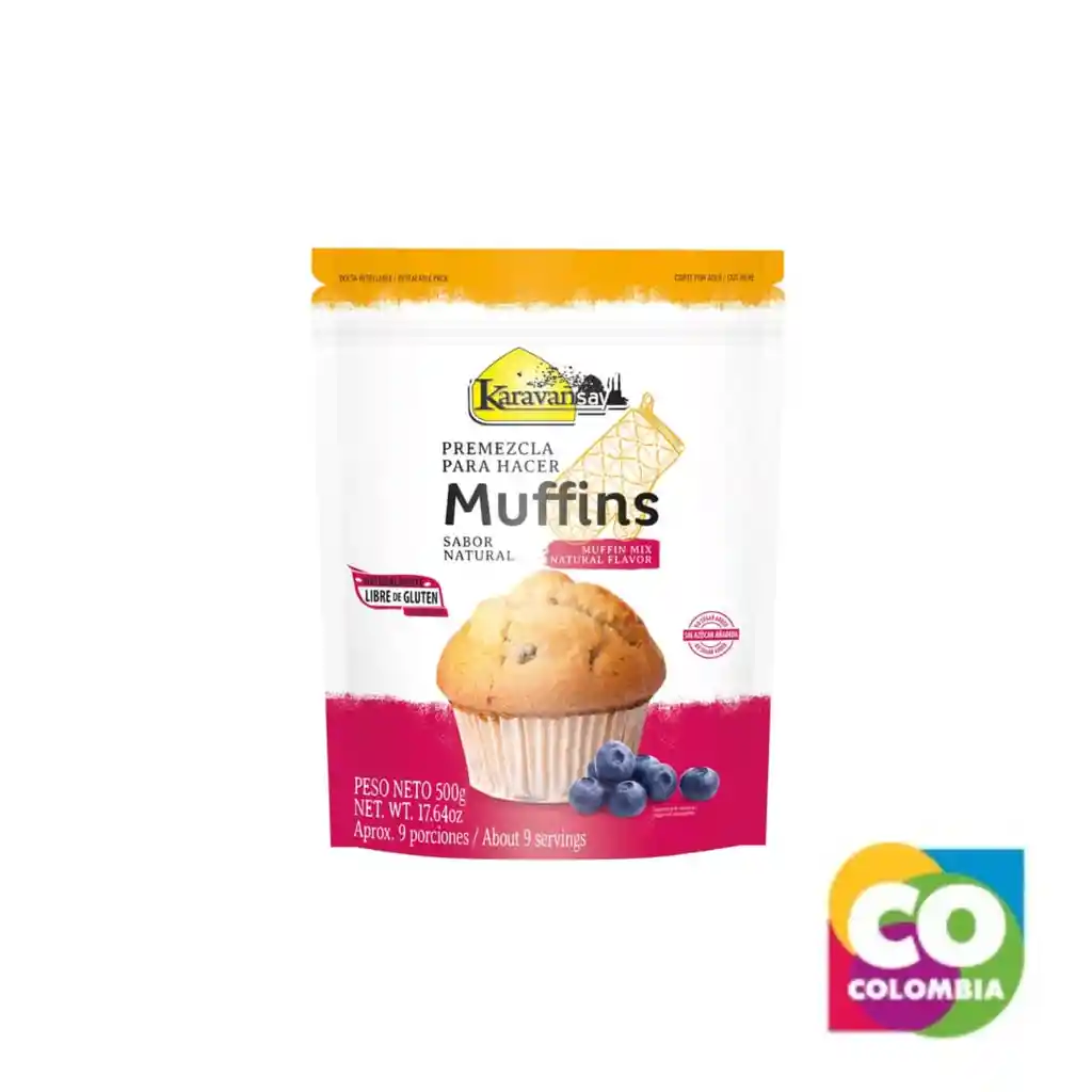 Premezcla Para Hacer Muffins Sabor Natural Doy Pack 500g