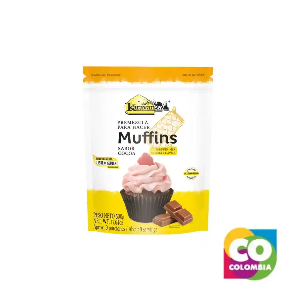 Premezcla Para Hacer Muffins Sabor Cocoa Doy Pack500g