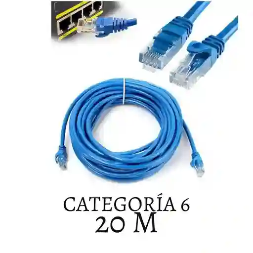 Cable Lan De Internet Cat6e Categoría 6 20 Metros Largo Cable Ethernet Utp 20mt
