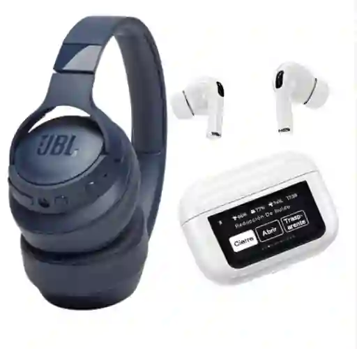 Combo Exclusivo: Diadema Jbl700 Y Audífonos Pro2 Con Pantalla