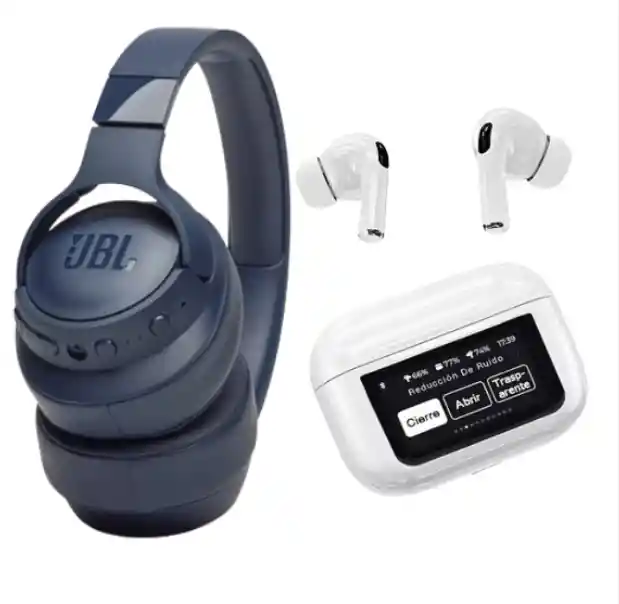 Combo Exclusivo: Diadema Jbl700 Y Audífonos Pro2 Con Pantalla
