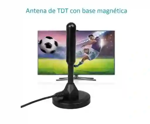 Antena Tv Digital Tda Interior Coaxial 5mt Con Usb Amplificador Activa Base Magnética