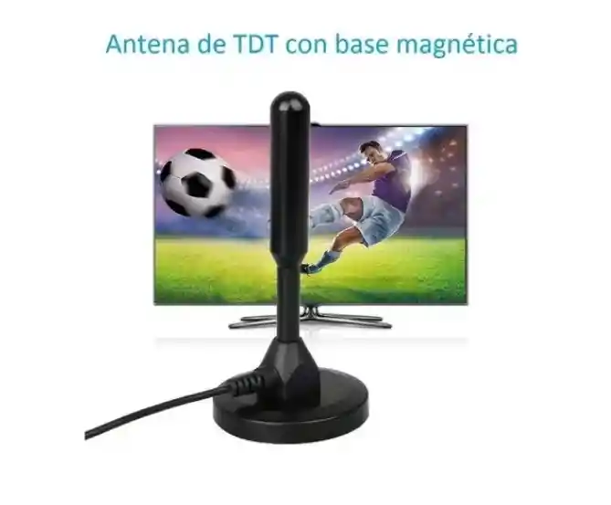 Antena Tv Digital Tda Interior Coaxial 5mt Con Usb Amplificador Activa Base Magnética