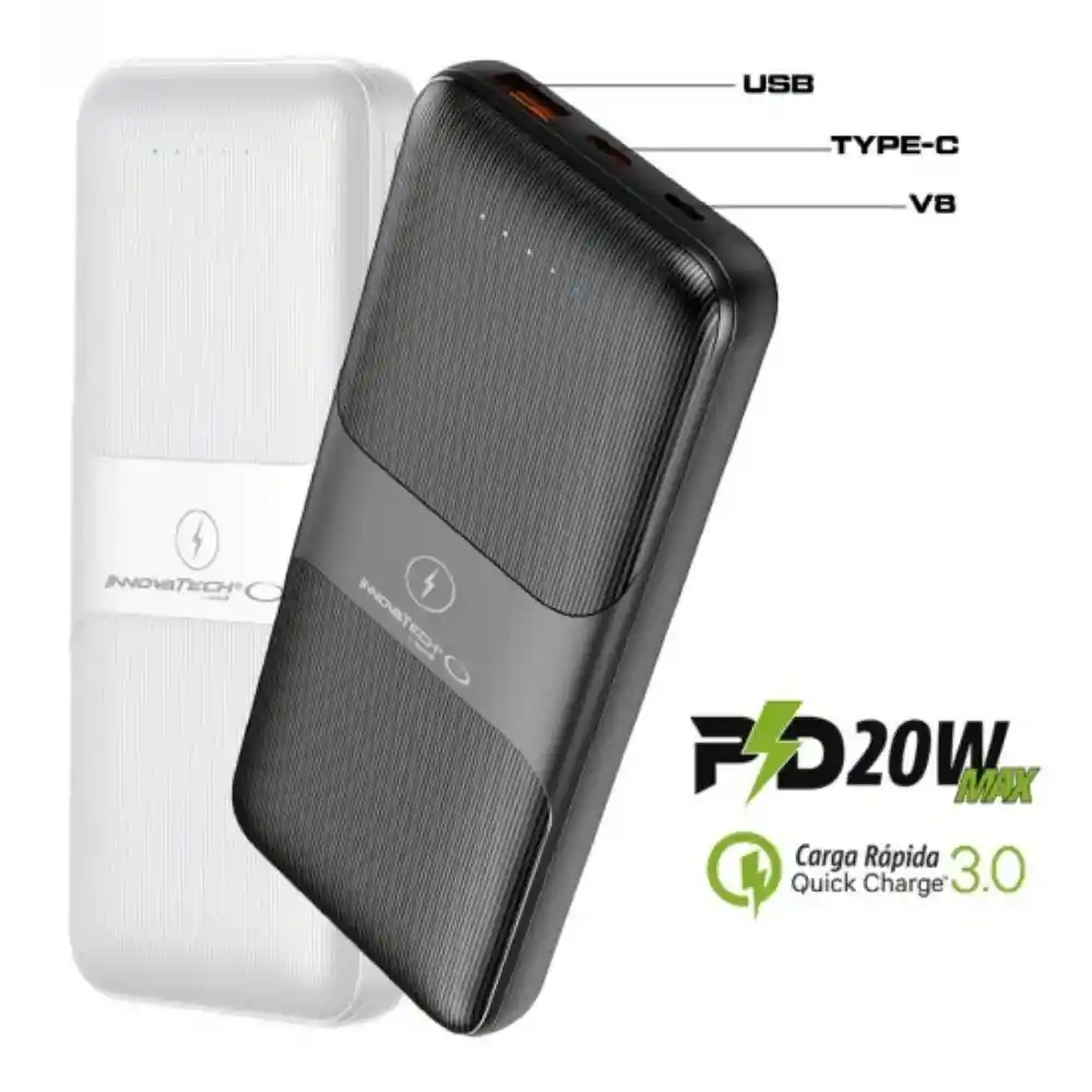Power Bank 10000 Mah Innovatech Carga Carga Rápida Inalámbrica 20 2
