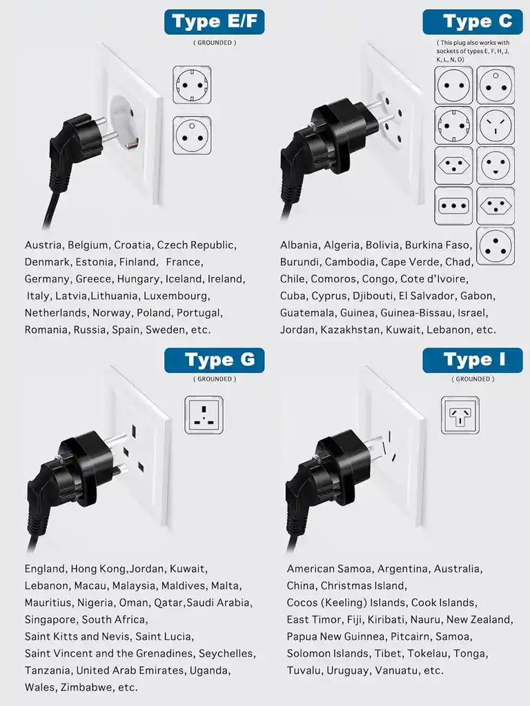 Convertidor De Voltaje De 1200 Vatios De 220 V A 110 V Para Cualquier Electrodoméstico Americano Universal Varios Cabezales