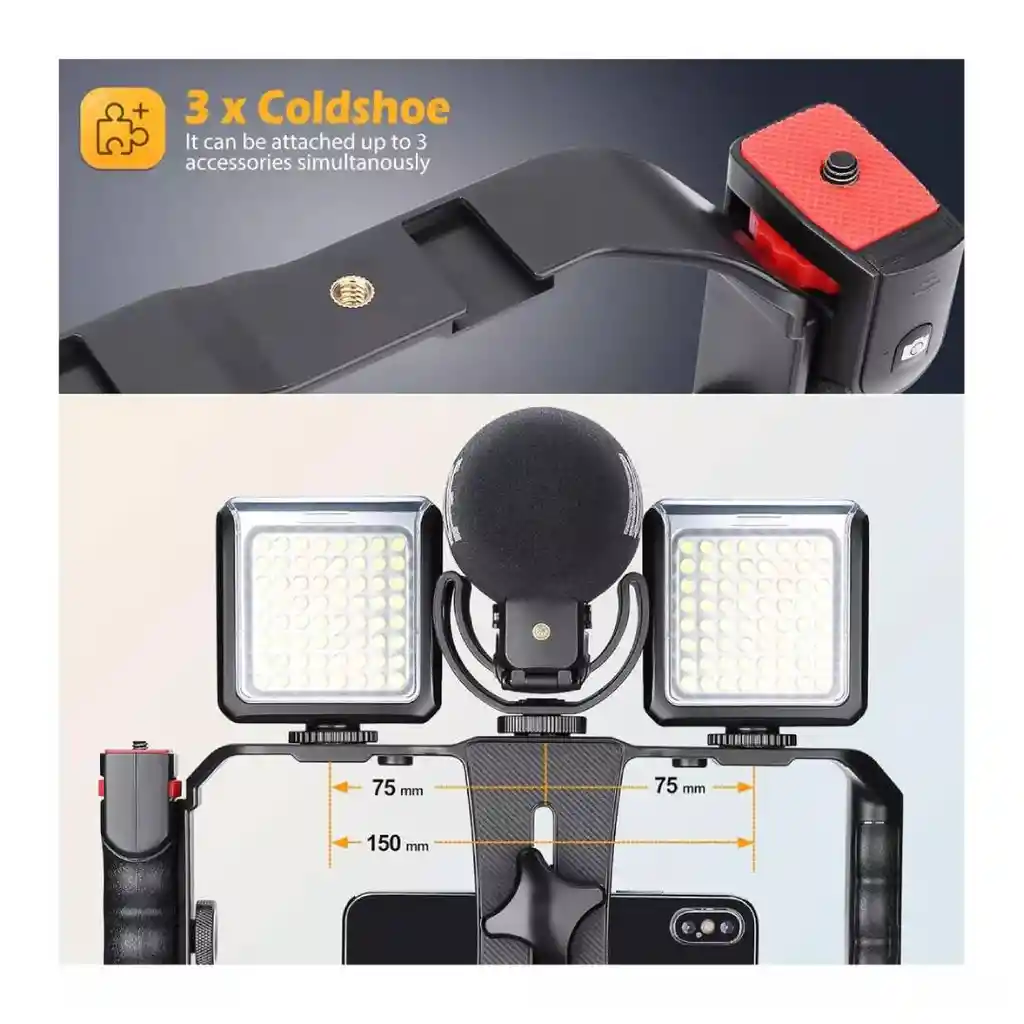 Trípode Soporte Celular Con 2 Luces Led Para Grabar Videos