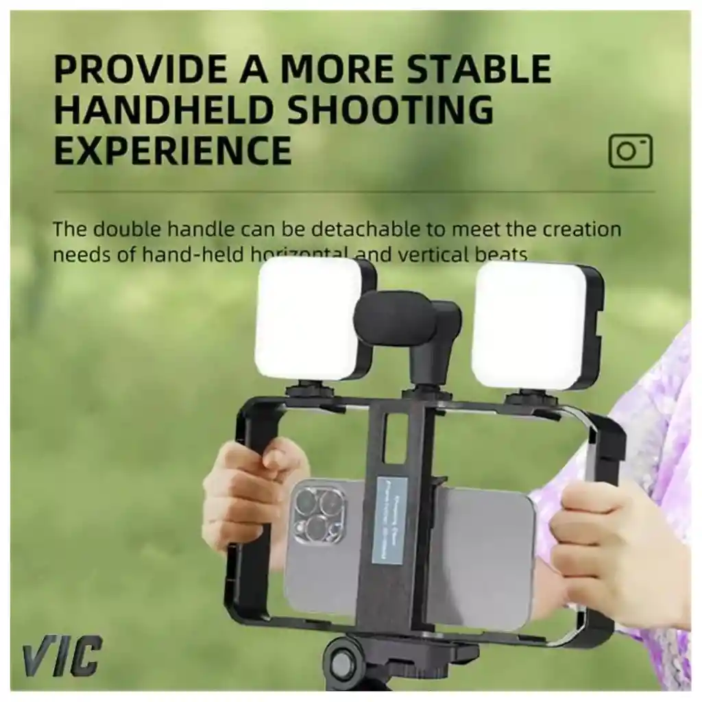 Trípode Soporte Celular Con 2 Luces Led Para Grabar Videos
