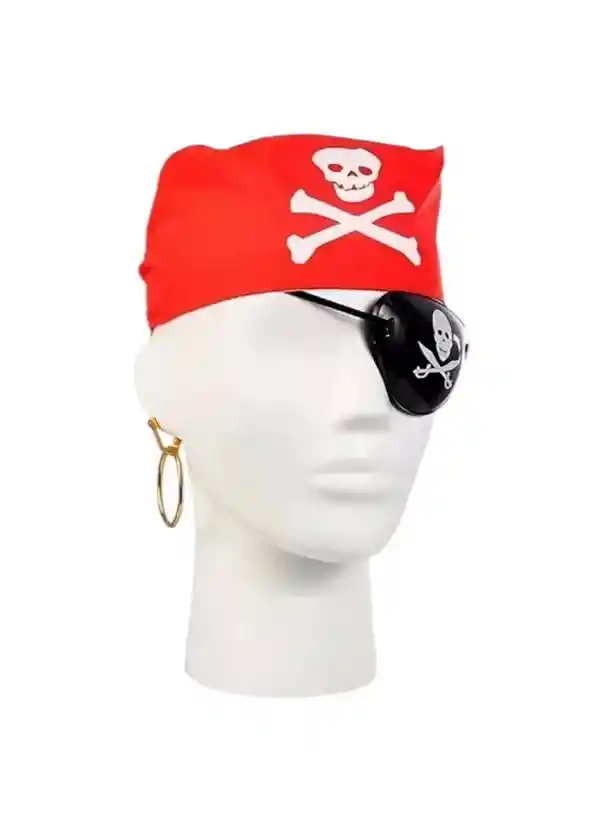 Juego Parche Y Pañoleta Pirata Para Niño Halloween Hora Loca Carnaval