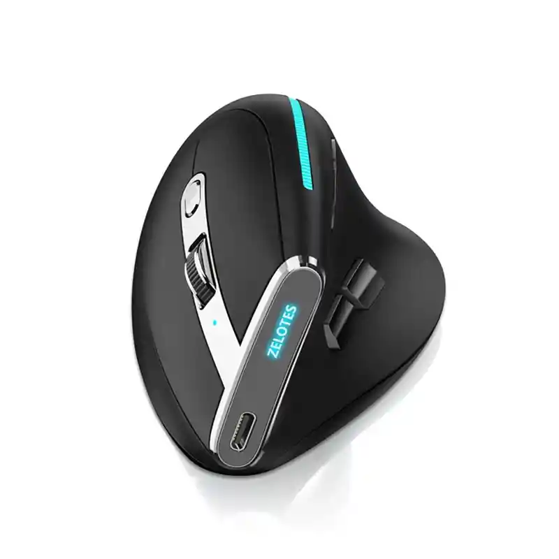 Mouse Ergonómico Inalambrico Zelotes F36 Recargable Rgb