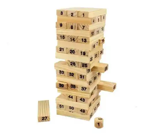 Juego Jenga Madera Bloques Torre Equilibrio Familia