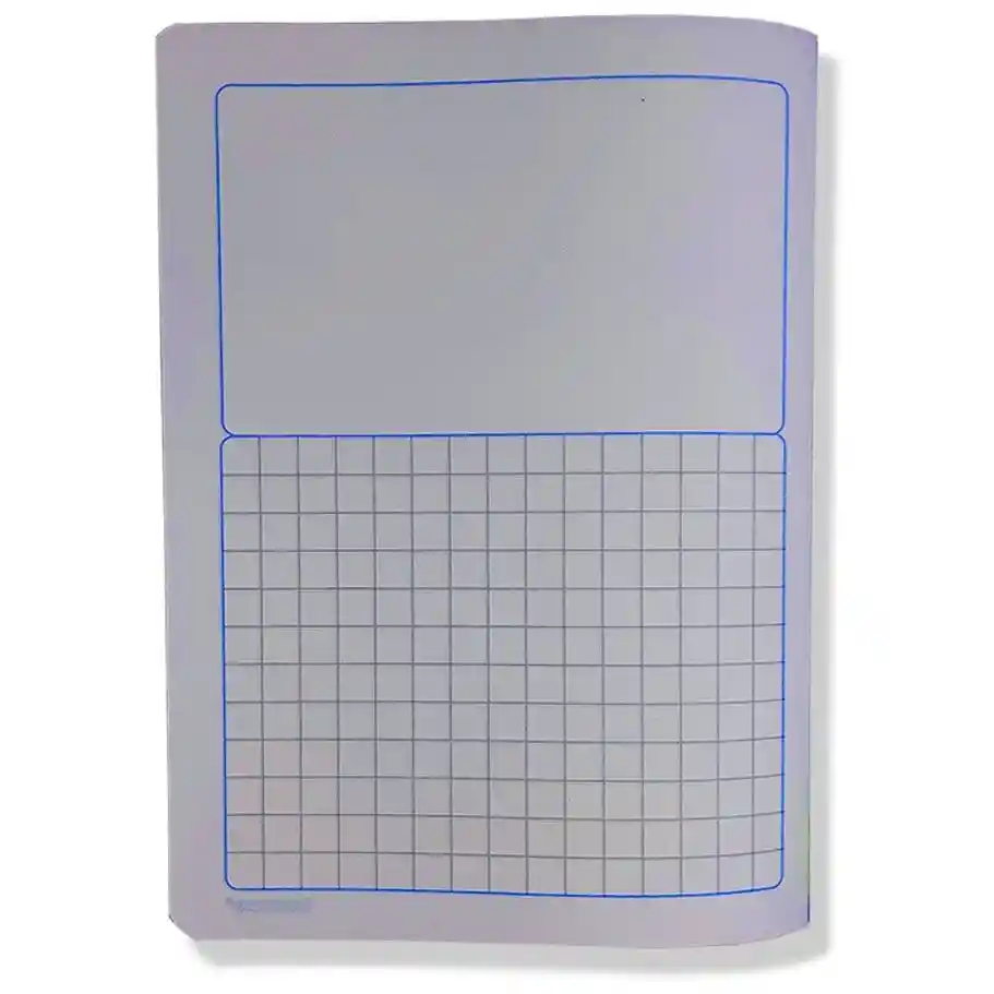 Cuaderno Cosido 100 Hojas Para Niña Tipo A Cuadros De 1x1cm Espacio Para Dibujo Preescolar Primavera