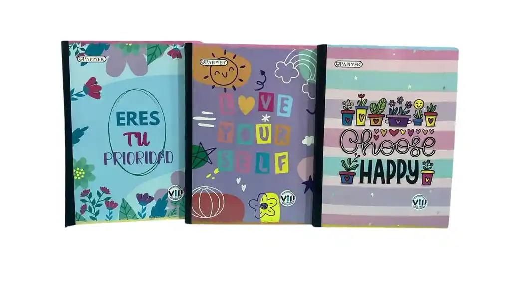 Cuaderno Ferrocarril Cosido 100 Hojas Pappyer Para Mujer Diseño Varios