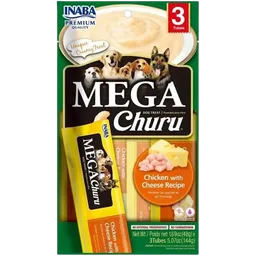 Mega Churu Dog Chicken With Cheese Recipe / Bolsa 3 Unidades X 48 Gr