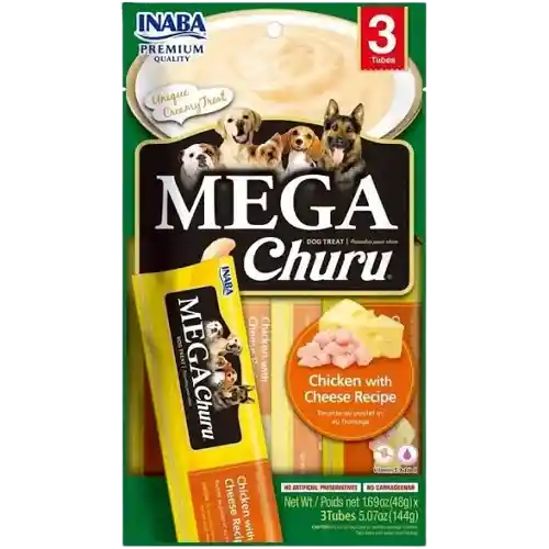 Mega Churu Dog Chicken With Cheese Recipe / Bolsa 3 Unidades X 48 Gr