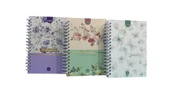 Cuaderno Lukis Cuadriculado 7 Materias Argollado Pequeño Para Mujer Diseño De Flores