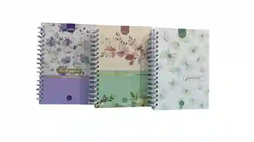 Cuaderno Lukis Cuadriculado 7 Materias Argollado Pequeño Para Mujer Diseño De Flores