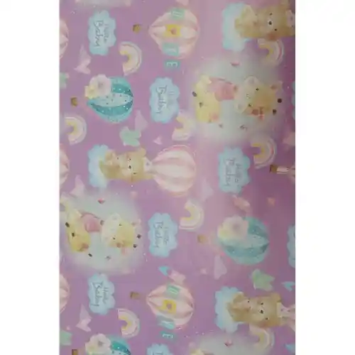 Papel Regalo Baby Shower Niña X3 Unidades