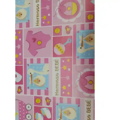 Papel Regalo Baby Shower Niña X3 Unidades