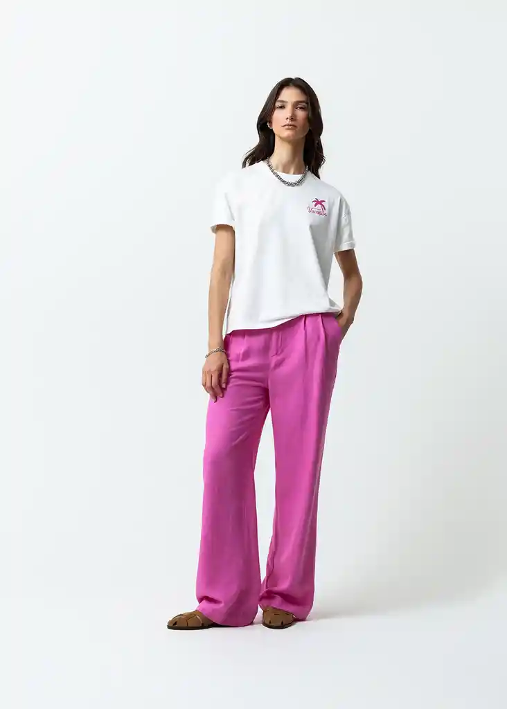 Pantalón Lottie Mujer Rosa Primavera Talla 12 439f347 Naf Naf