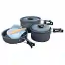 Set Cocina Camping Porta Comidas Olla Sarten Menaje