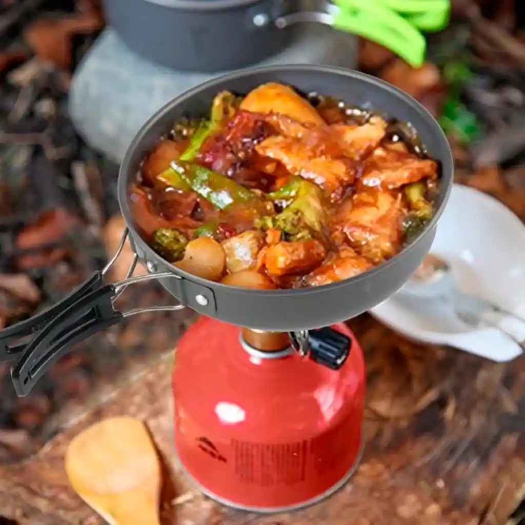 Set Cocina Camping Porta Comidas Olla Sarten Menaje