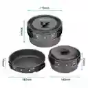 Set Cocina Camping Porta Comidas Olla Sarten Menaje