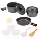 Set Cocina Camping Porta Comidas Olla Sarten Menaje