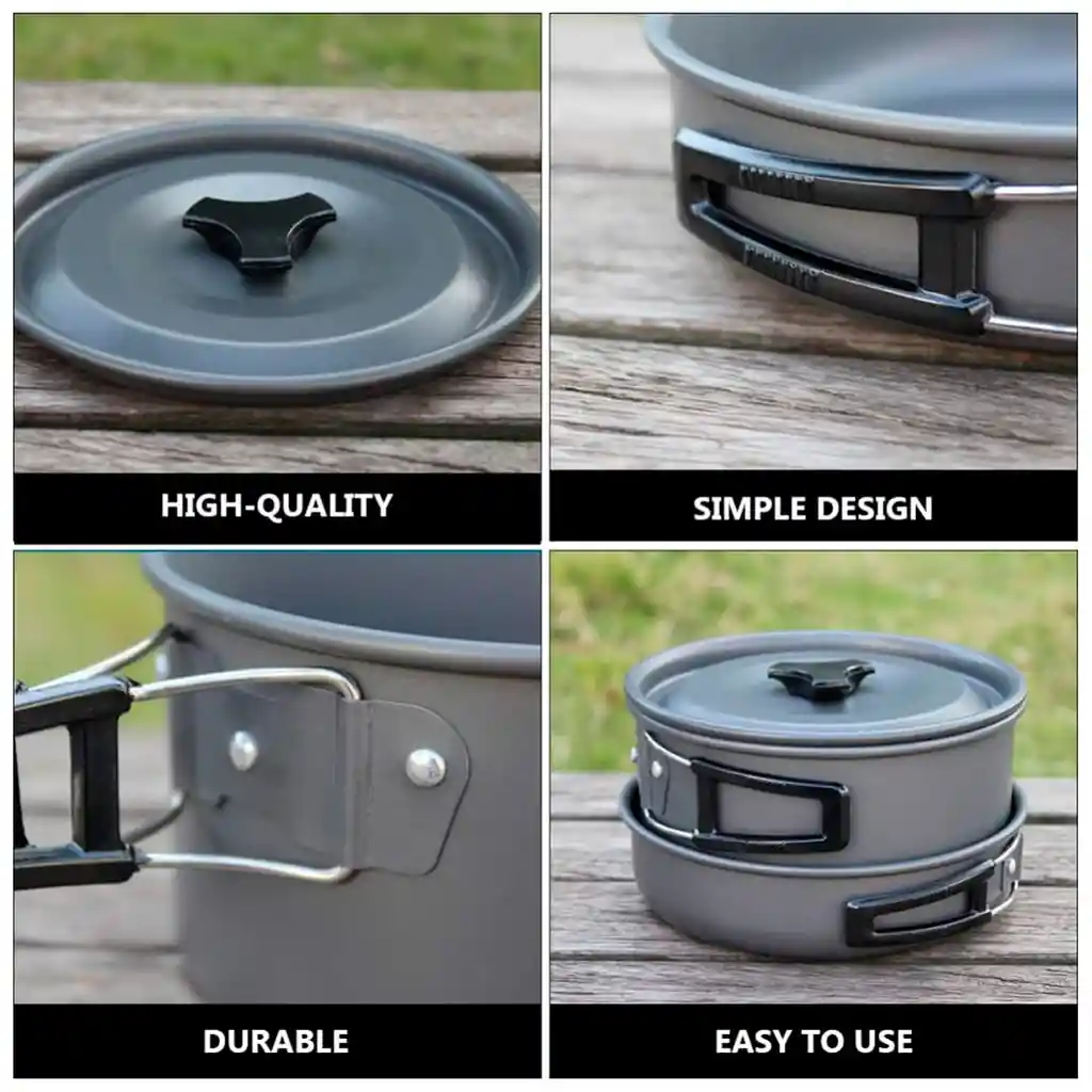 Set Cocina Camping Porta Comidas Olla Sarten Menaje
