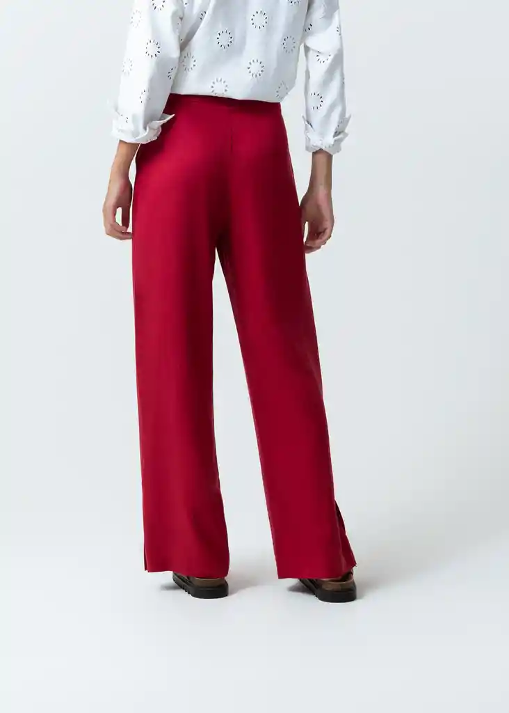 Pantalón Flora Mujer Rojo Rio Oscuro Talla 10 039f350 Naf Naf