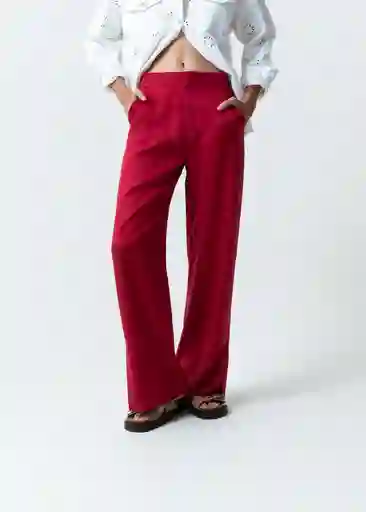 Pantalón Flora Mujer Rojo Rio Oscuro Talla 10 039f350 Naf Naf