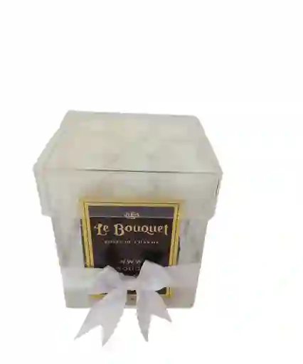 Caja Blanco Acrílico Por 9 Rosas Preservadas Blanco