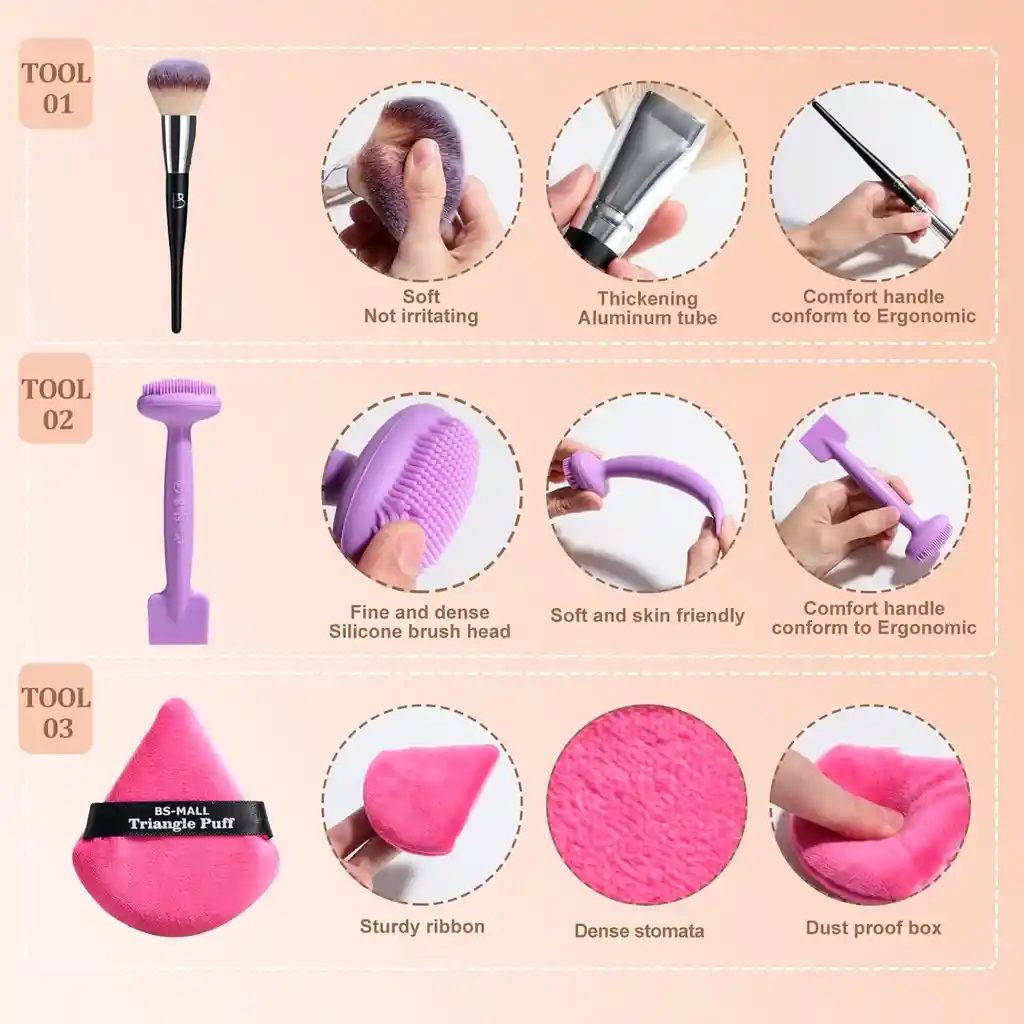Brochas De Maquillaje Bs-mall Profesional 27 Piezas