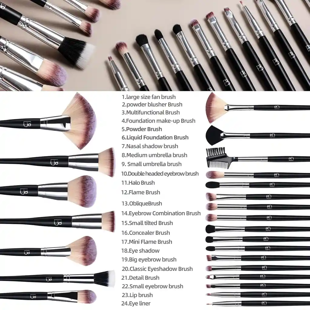 Brochas De Maquillaje Bs-mall Profesional 27 Piezas
