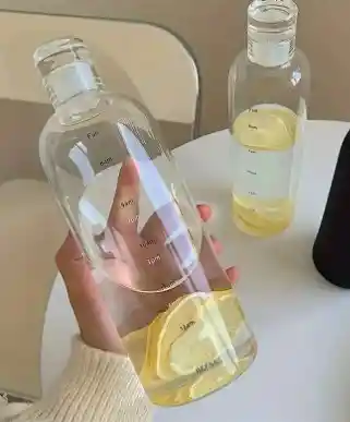 Botella De Agua Transparente Con Horas Para Cumplir Metas