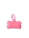 Dispensador De Bolsas Para Popó - Hueso Con Gancho + Repuesto Bolsa Adicional - Rosado