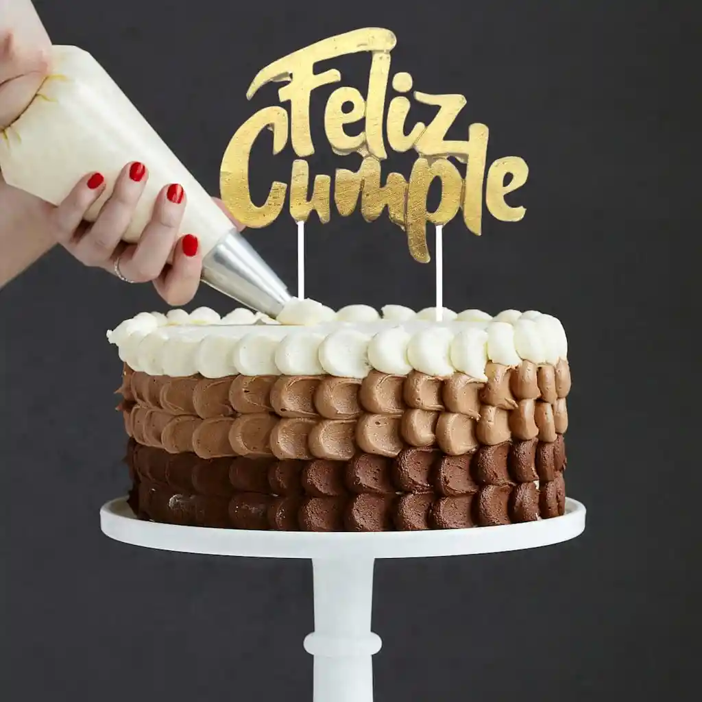 Vela Feliz Cumple Para Decoración Fiestas Dorado